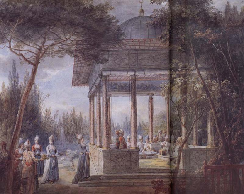 Jean-Baptiste Hilair Harem Scene oil painting picture